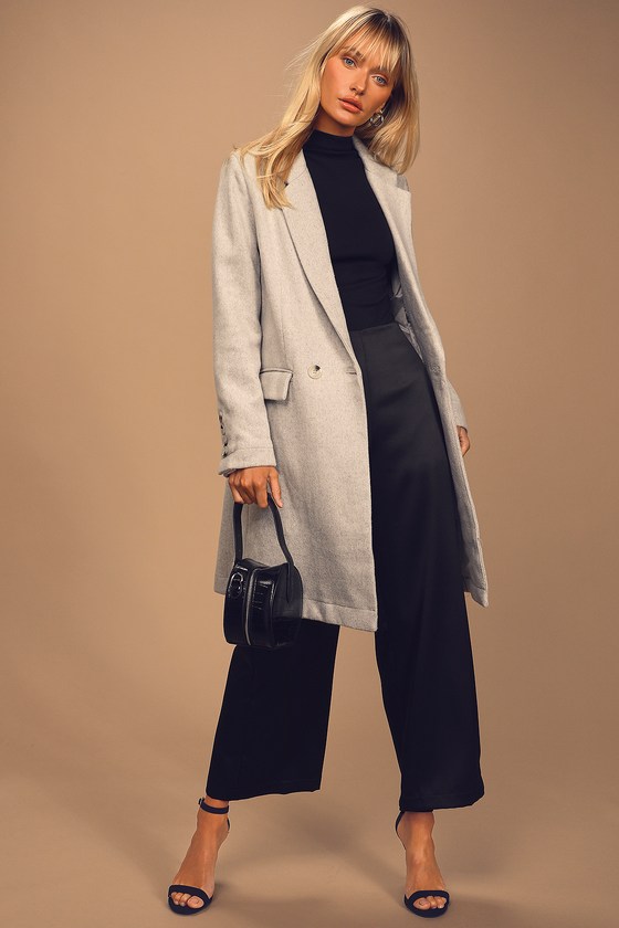 heather grey wool coat