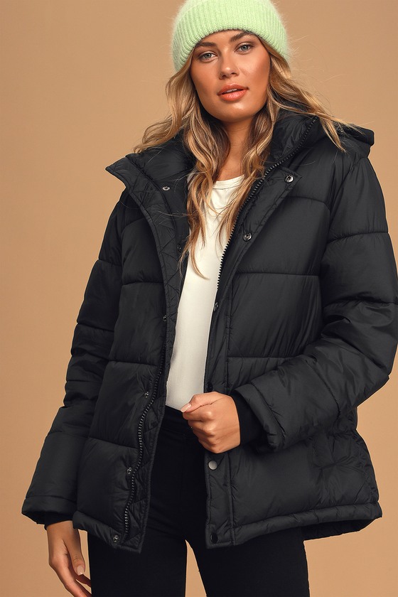 Cute black 2025 puffer jackets