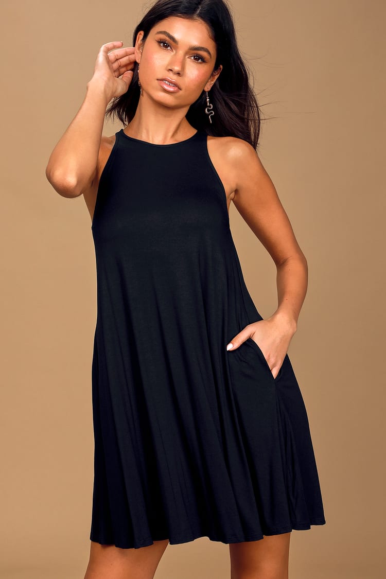 Chic Black Dress - Sleeveless Dress - LBD - Trapeze Dress - Lulus