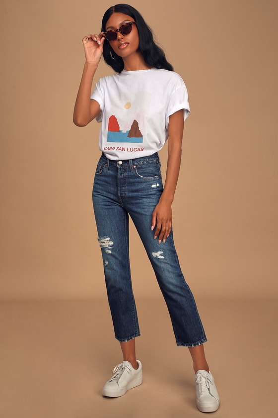 straight leg cropped jeans