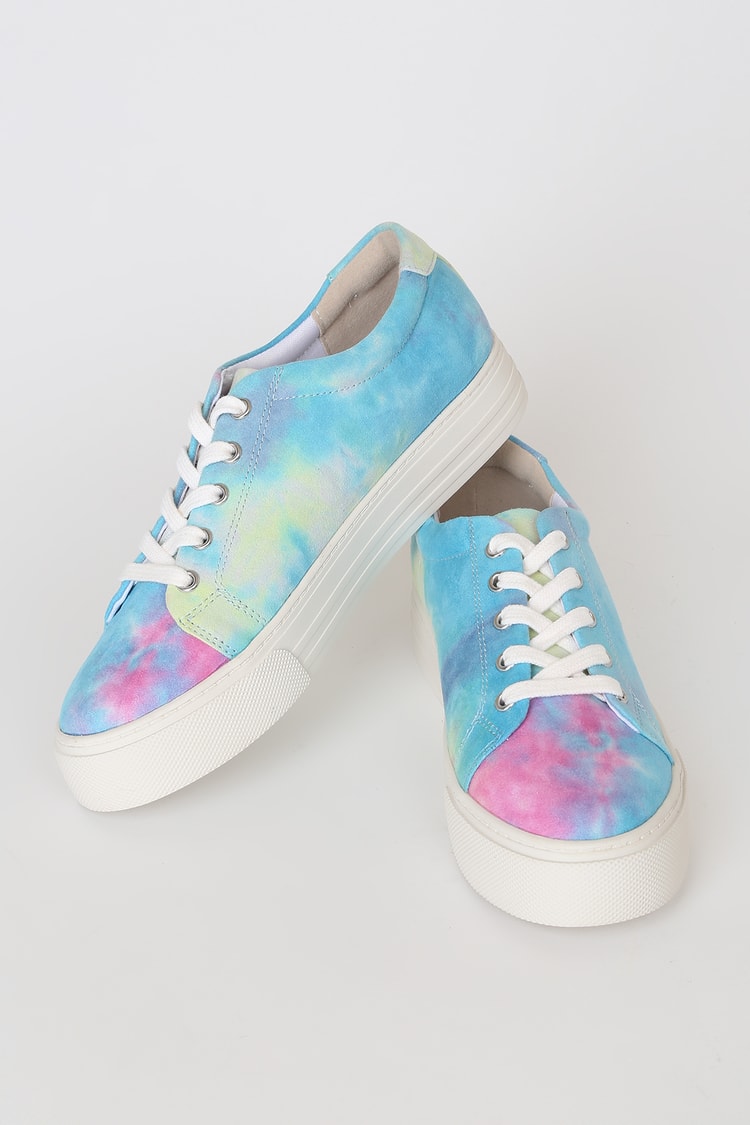 BC Footwear Support - Tie-Dye Sneakers - Faux Leather Shoes - Lulus