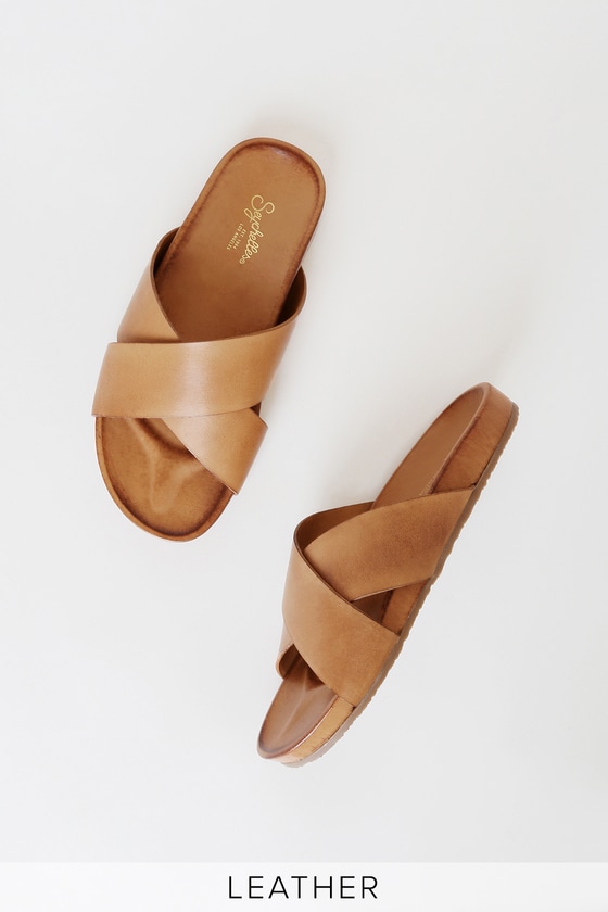 Seychelles Lighthearted - Tan Sandals - Leather Sandals - Lulus