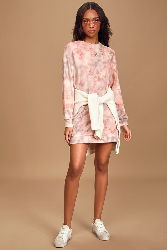 Pink and white tie hotsell dye dress