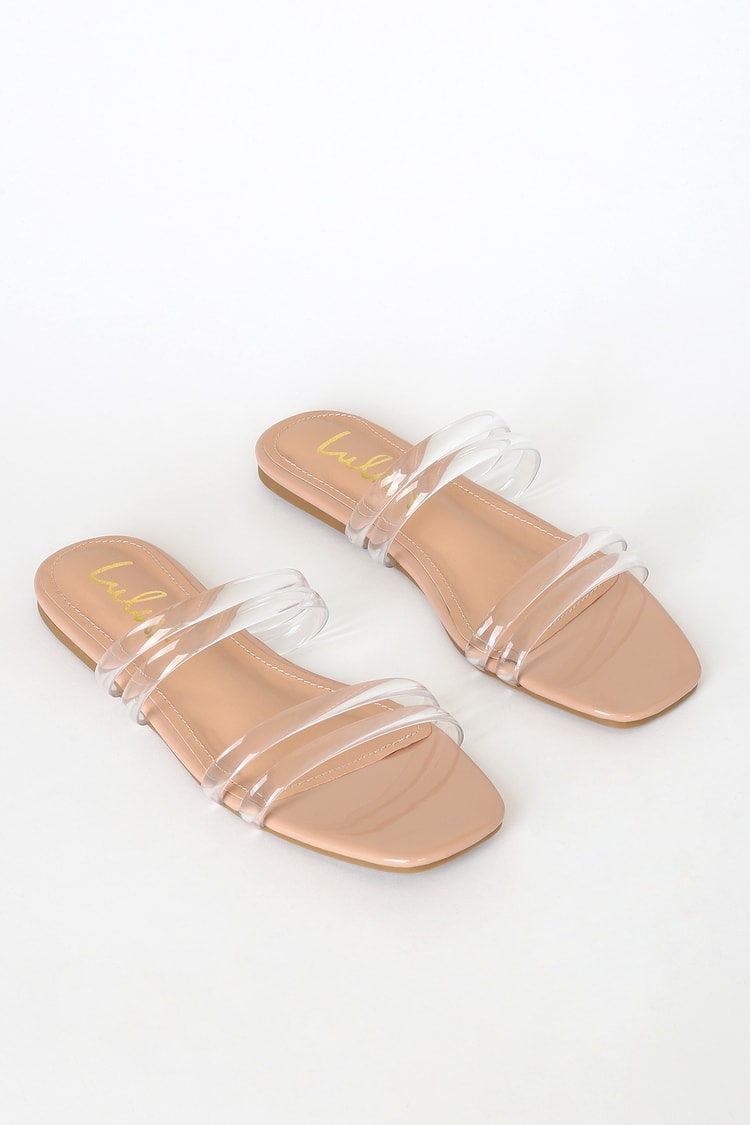 Cute Nude Sandals - Vinyl Sandals - Flat Sandals - Lulus