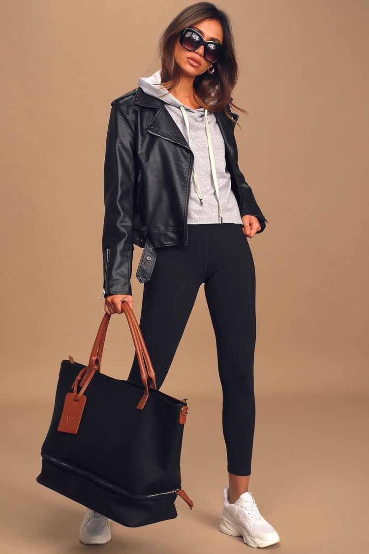 Bag Outfit Ideas - Canvas Bag Leather Bag