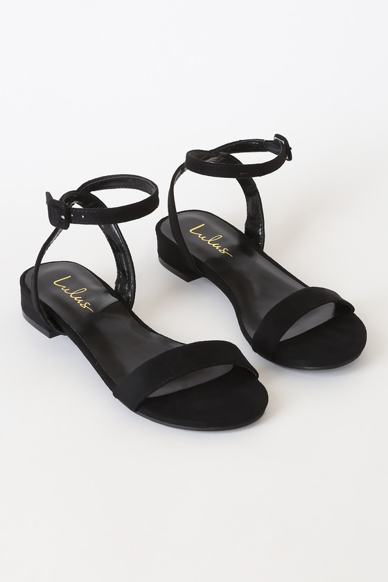 Cute Black Suede Sandals - Ankle Strap Sandals - Open Toe Sandals - Lulus