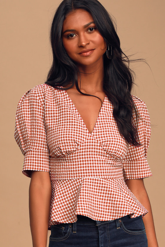 Cute gingham hot sale tops