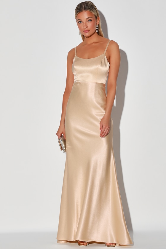 satin champagne gown