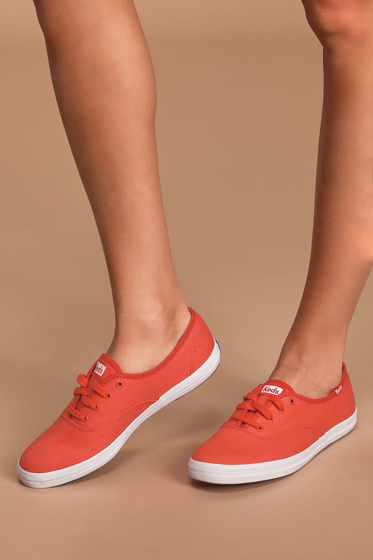 Keds Champion - Red Canvas Sneakers - Classic Sneakers - Lulus