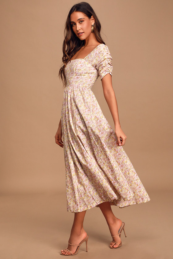 Free people floral outlet midi dress