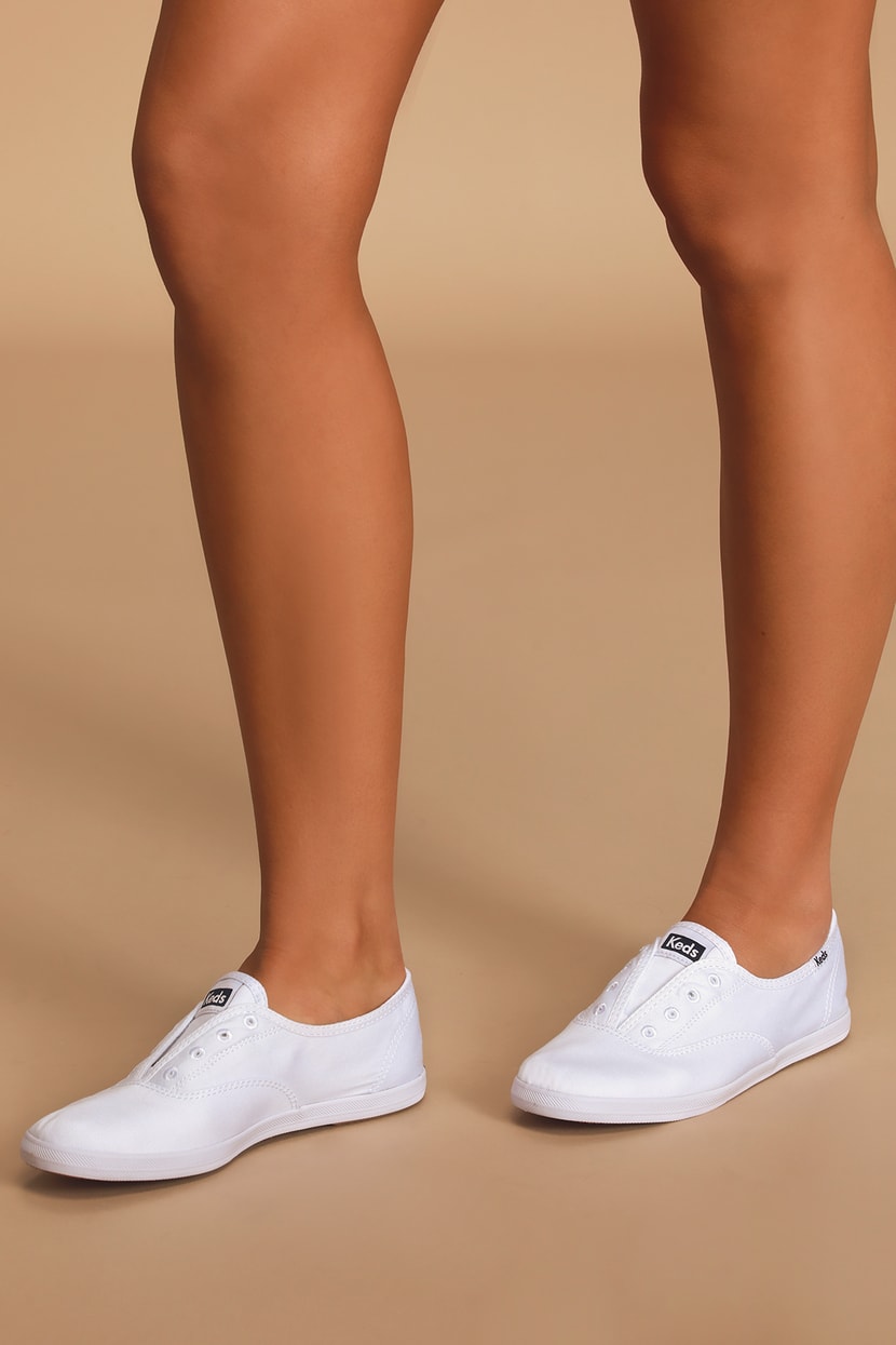 Keds Chillax - White Canvas Sneakers - Slip-On Sneakers - Lulus