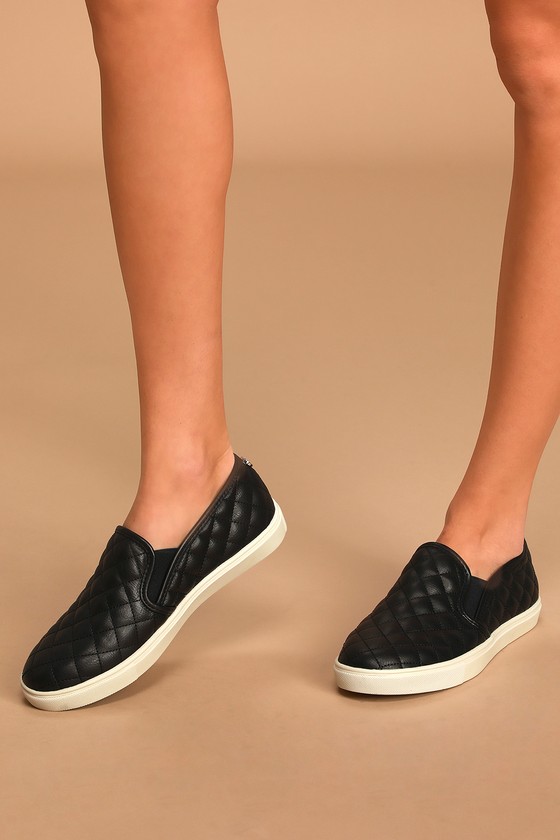 steve madden quilted black shoes