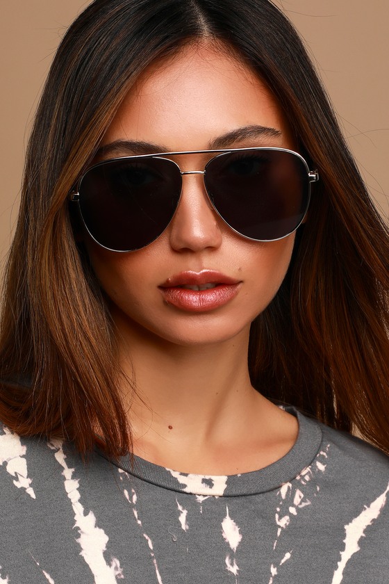 Silver and hot sale black sunglasses