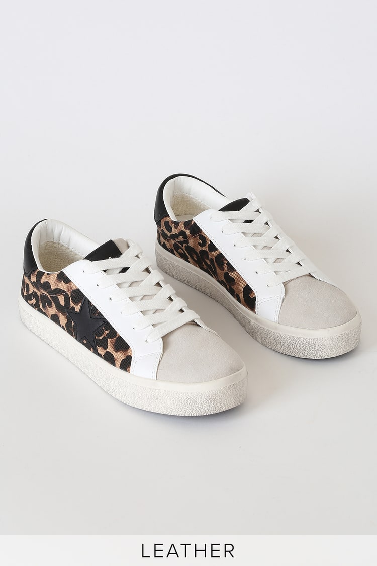 Steve Madden Philip Leopard Print Sneakers - Leather Sneakers - Lulus