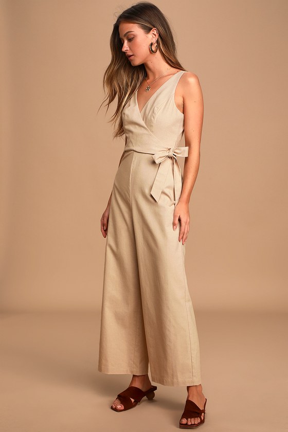 beige jumpsuit womens