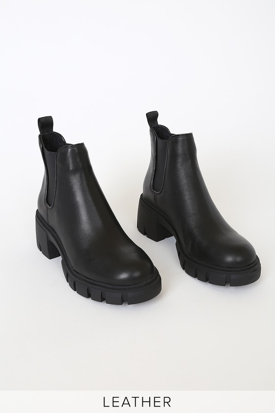 black platform ankle boot