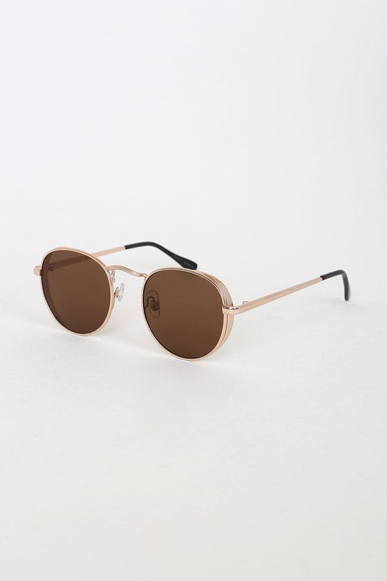 Gold side sales sunglasses