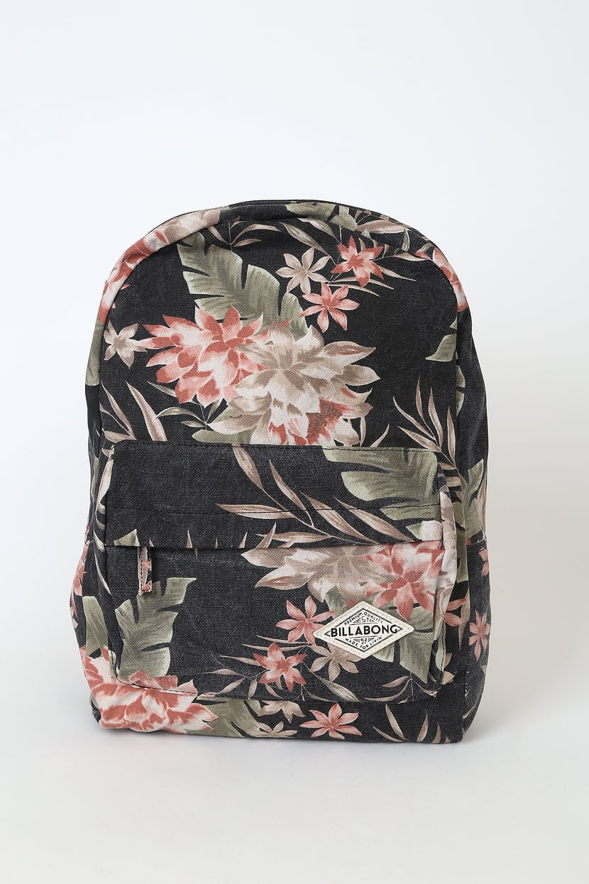 Billabong Hand Over Love - Floral Print Backpack - Black Backpack - Lulus