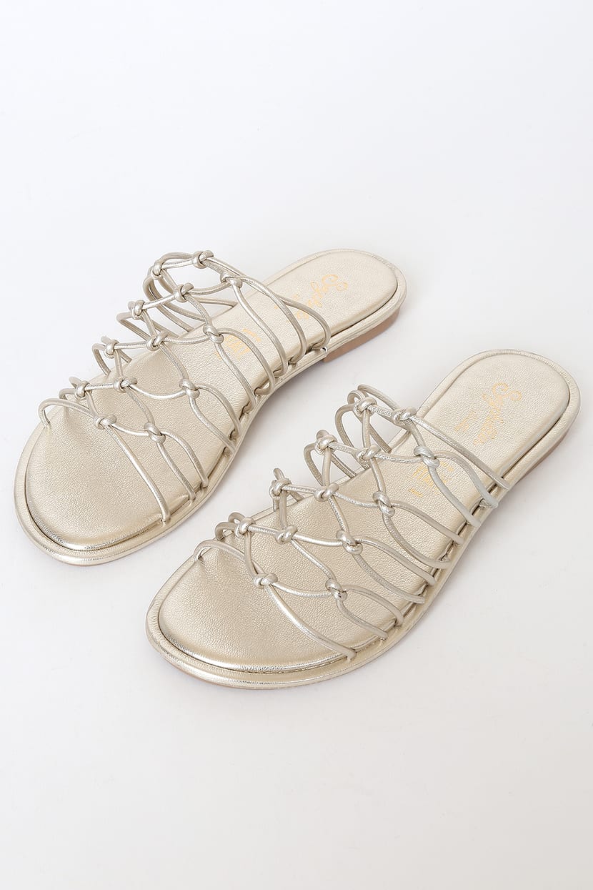 Seychelles Authentic - Gold Sandals - Metallic Flat Sandals - Lulus