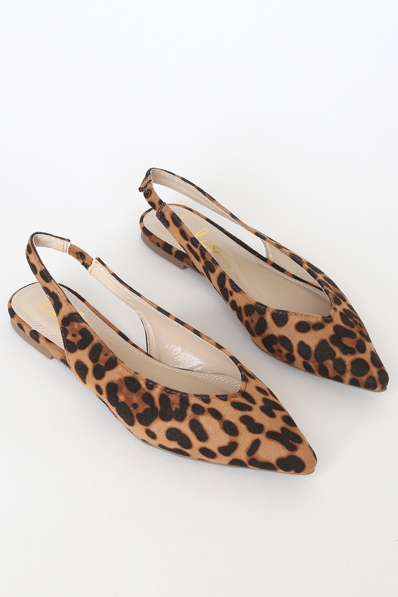 Leopard print flat hot sale slingbacks