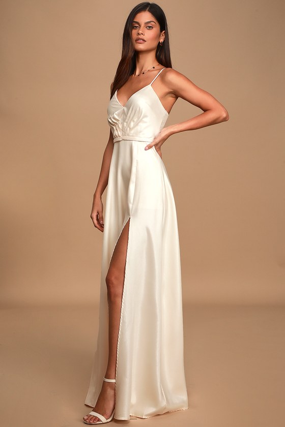 Lovely Cream Dress - Maxi Dress - Pleated Sleeveless Dress - Lulus