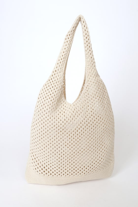 Cream shop beach bag