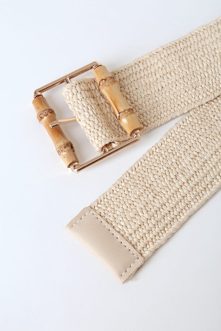 Tan Woven Belt - Trendy Raffia Belt - Bamboo Buckle Belt - Lulus