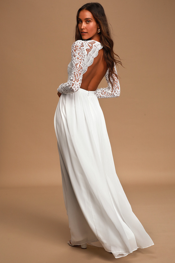 white floor length maxi dress