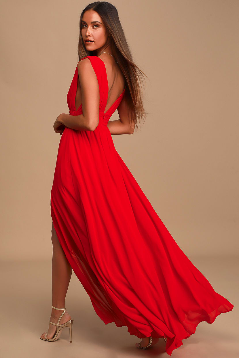 Red Gown - Maxi Dress - Sleeveless Maxi Dress - Lulus