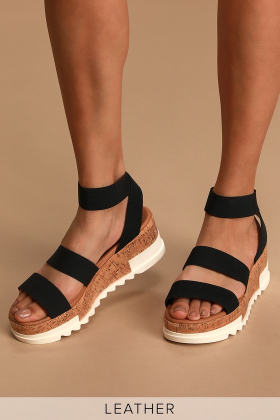 bandi elastic cork flatform sandals