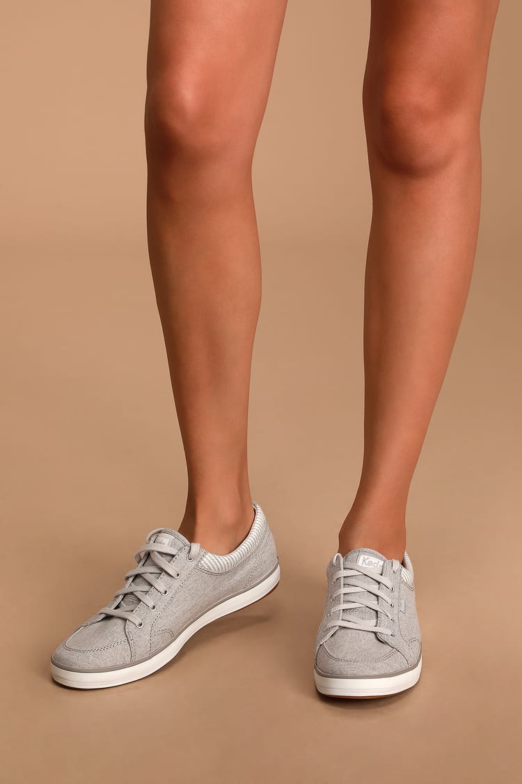 Keds Center Chambray Grey - Canvas Sneakers - Classic Sneakers - Lulus