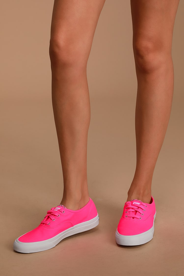 Keds Surfer - Neon Pink Sneakers - Canvas Sneakers - Lulus