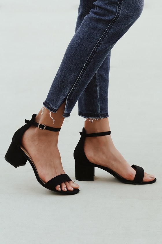 Chic Black Sandals - Single Sole Heels - Block Heel Sandals - Lulus