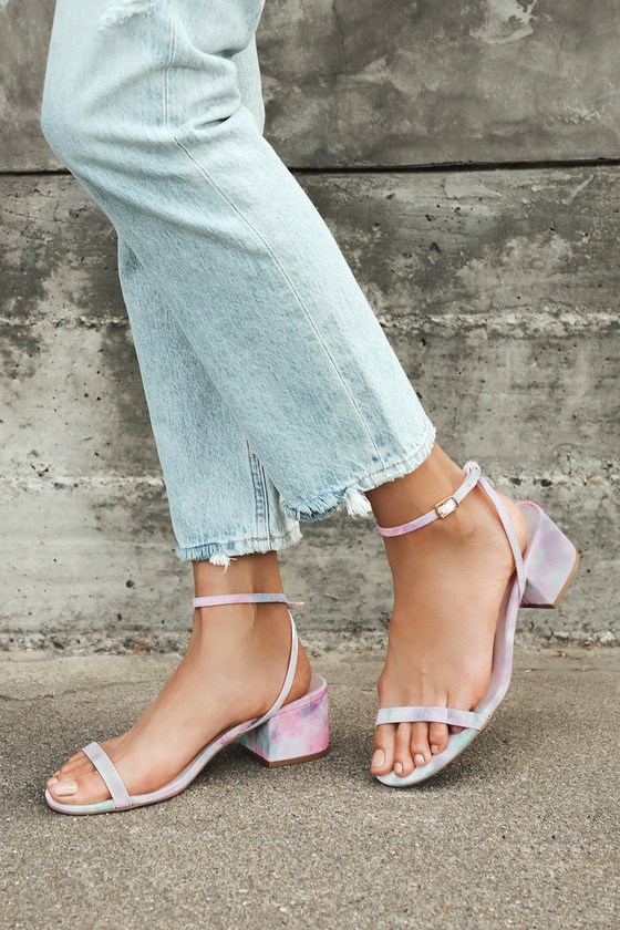 pink and blue sandals