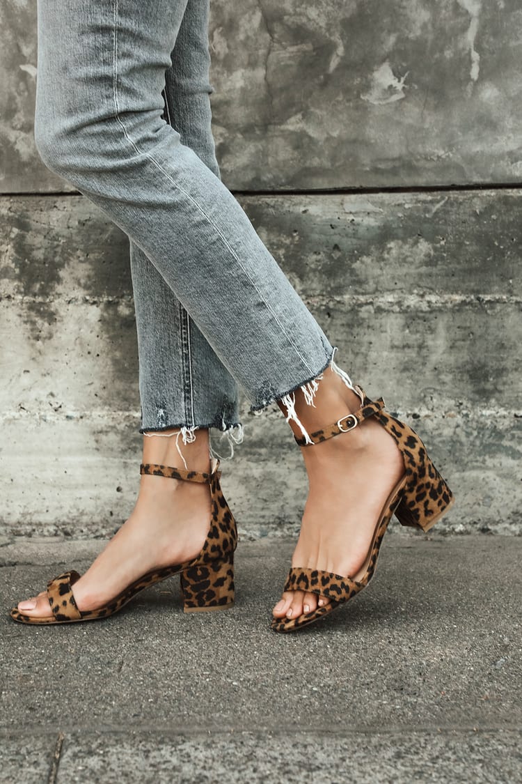 Chic Leopard Sandals - Single Sole Heels - Block Heels - Lulus