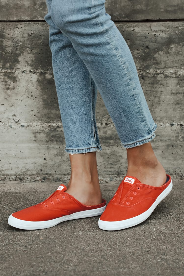Keds Moxie Mules - Chili Red Sneakers - Slip-On Sneakers - Lulus