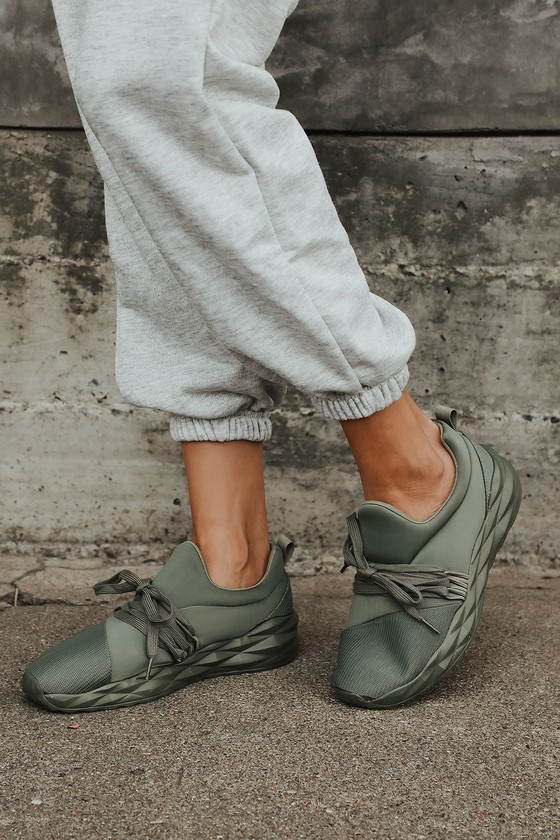 olive green sneakers