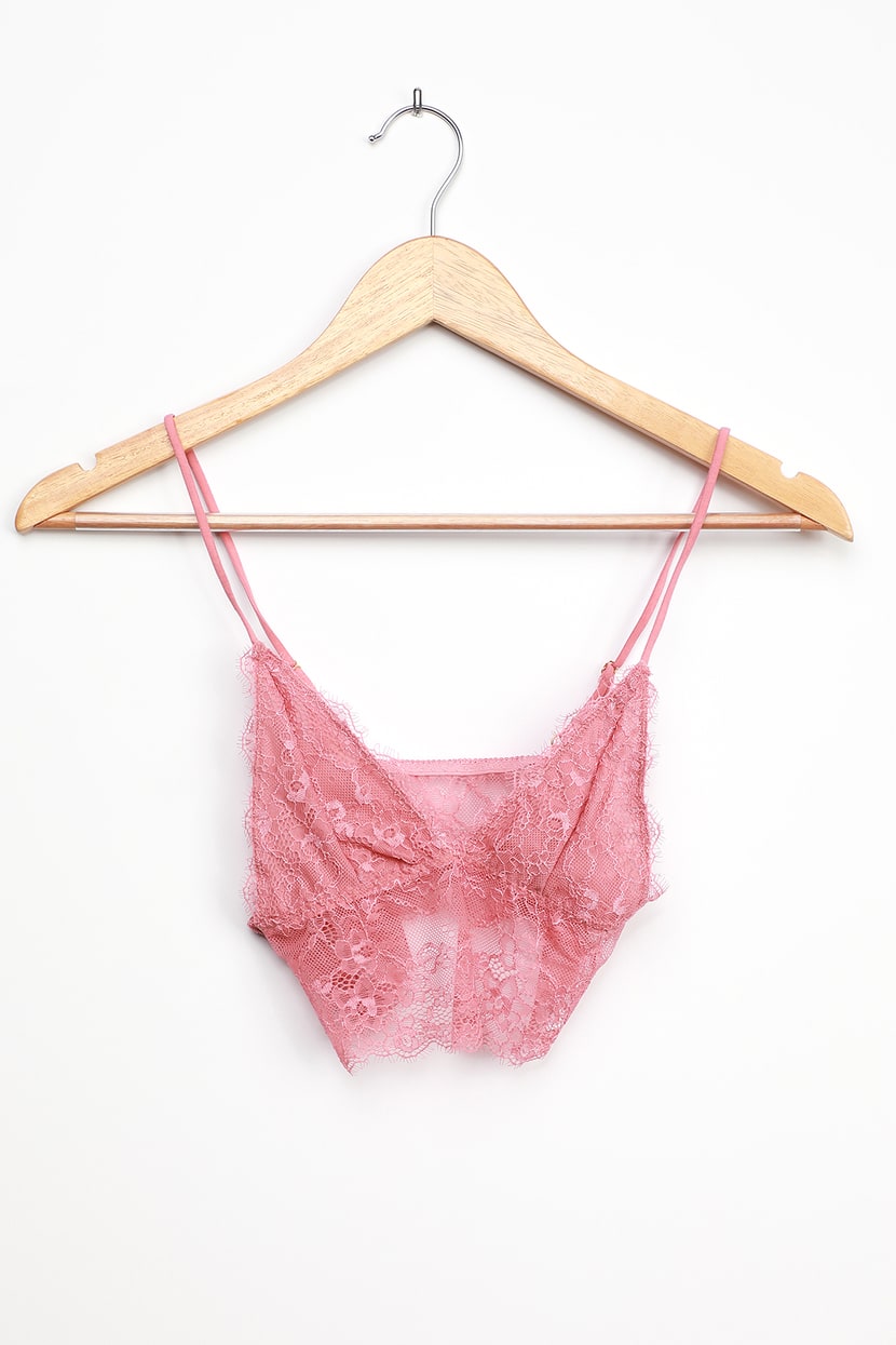 Caught a Crush Pink Lace Bralette
