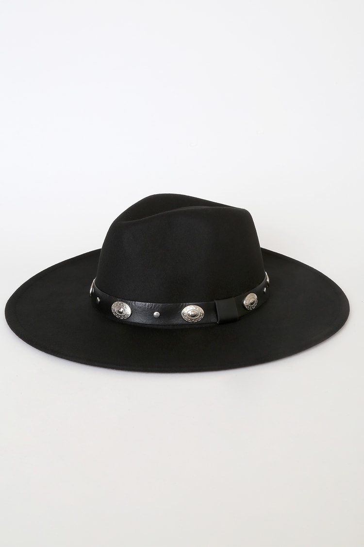 Black Concho Hat - Silver Concho Hat - Black Wool Hat - Lulus