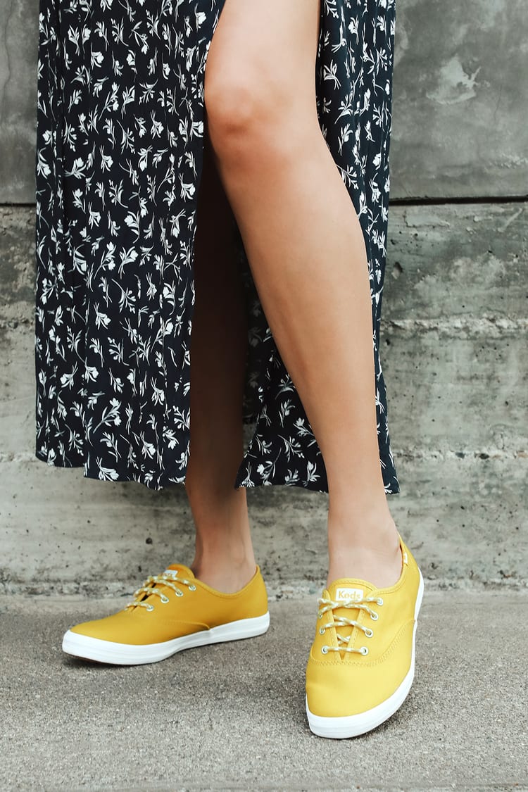 Keds Champion - Solid Yellow Sneakers - Classic Sneakers - Lulus