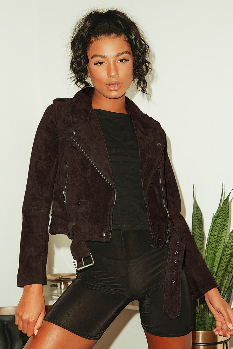 Blank NYC Brown Moto Jacket - Asphalt Jacket - Leather Jacket - Lulus