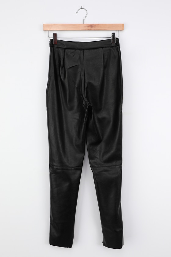 Black Vegan Leather Leggings - Faux Leather Leggings - Trousers - Lulus