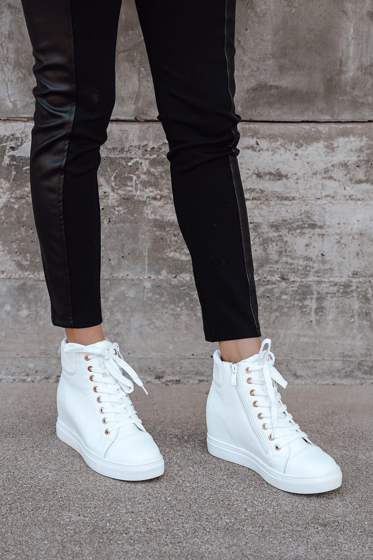 White Wedge - Sneakers - Hidden Wedge Sneakers - Lulus