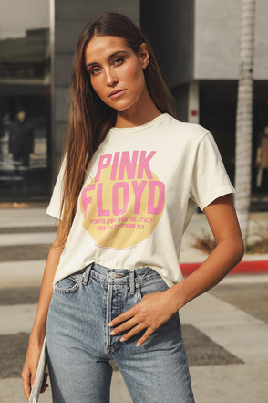 Retro Brand Pink Floyd - Off White Band Tee - Graphic T-Shirt - Lulus