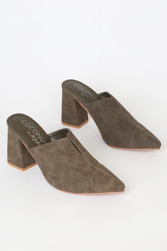 Coconuts by Matisse Night Moves - Olive Mules - Pointed-Toe Mules - Lulus