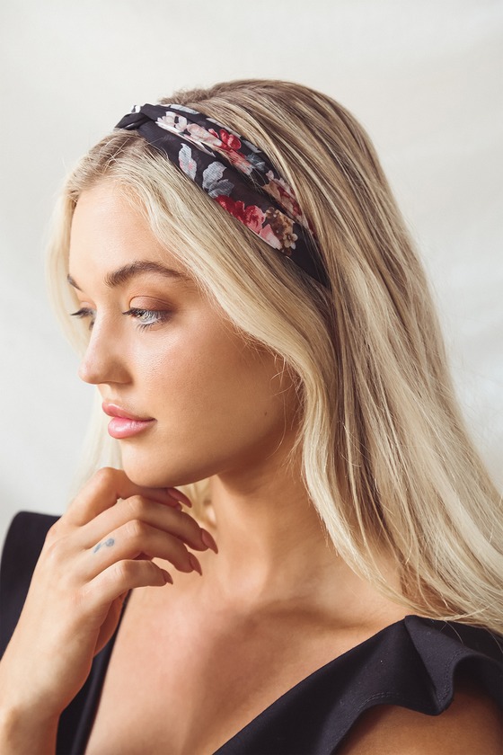 Black Floral Print Headband - Floral Headband - Soft Headband - Lulus