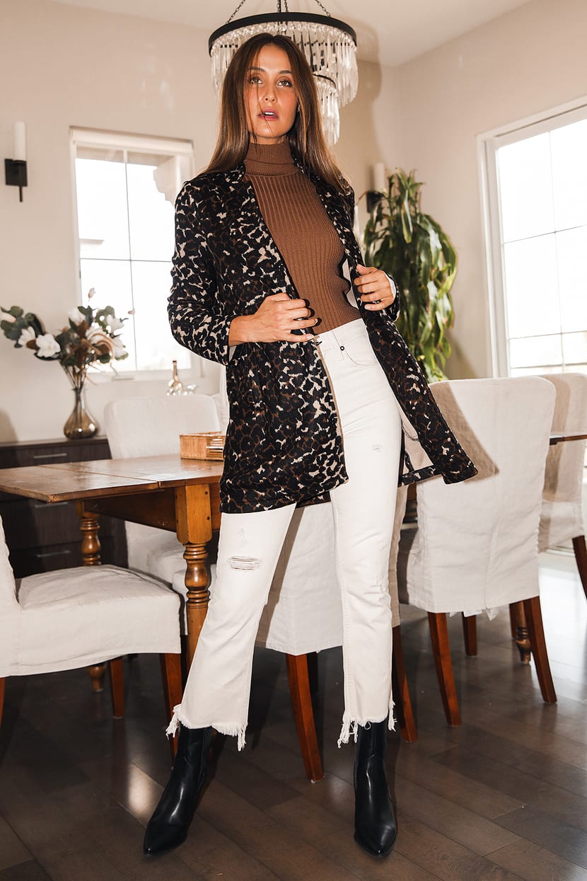 Vero Moda Katrine - Leopard Print Jacket - Brushed Knit Jacket - Lulus