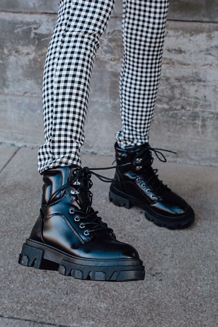 Platform Boots - Black Ankle Boots - Lace-Up Boots - Lulus