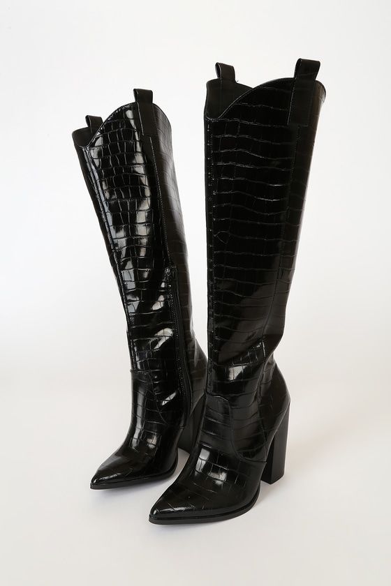exotic knee high boots