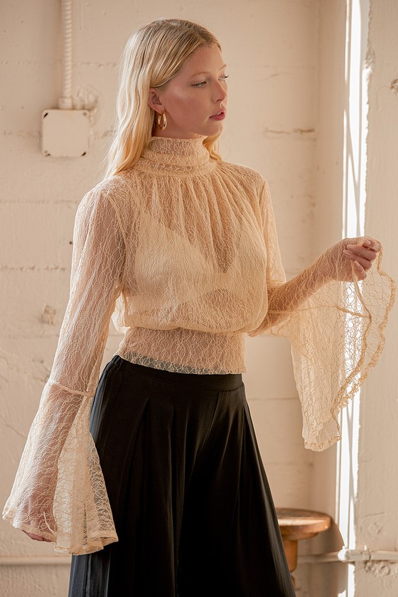 turtleneck lace top